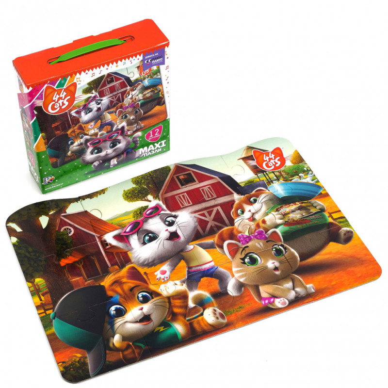 Игра настольная "Макси пазлы. 44 Cats" VT1722-01, 12 деталей