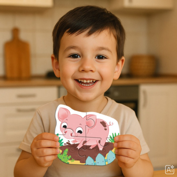 Дитячий пазл 4 в 1 "Baby puzzle. Сільські тварини" 300686 набір 4 в 1 (300686)