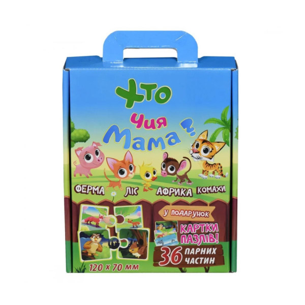 Пазлы "Кто чья мама?" Strateg 30701, 36 парных частей(30701)