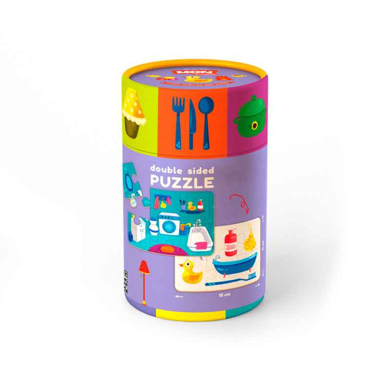 Детский пазл и игра Mon Puzzle "Мой дом" 200102,  4 двусторонних пазлов по 6 элементов