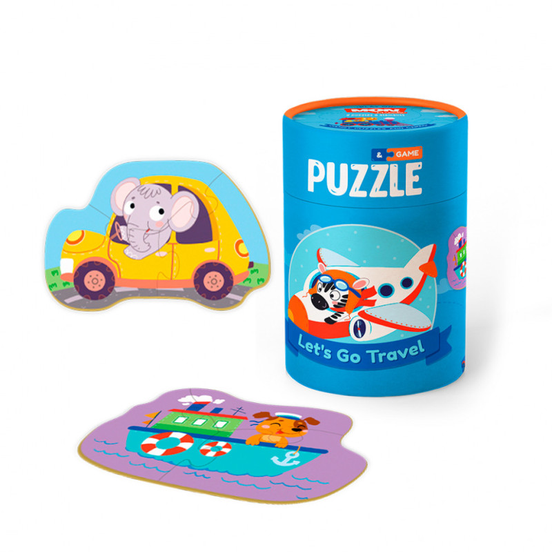 Дитячий розвиваючий пазл з грою "Подорожуємо!" Mon Puzzle 200106, 2 пазла по 2 елементи