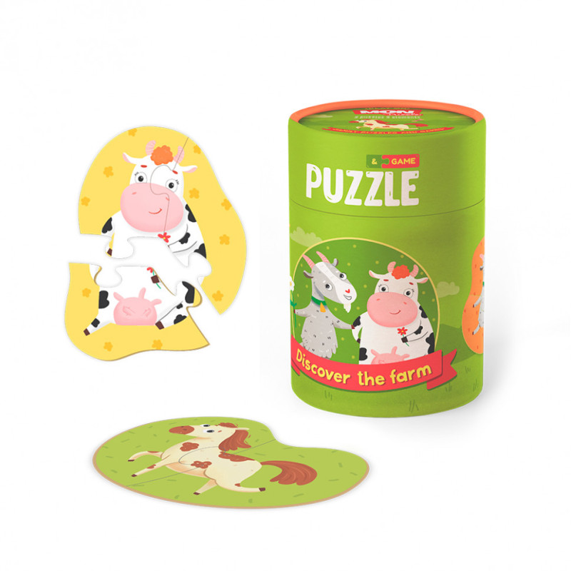 Дитячий розвиваючий пазл "Хто живе на фермі" Mon Puzzle 200107, 2 пазла по 2 елементи