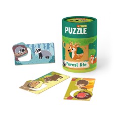 Детский развивающий пазл с игрой "Зоология для Малышей. Жизнь в лесу" Mon Puzzle 200108, 12 двусторонних пазлов