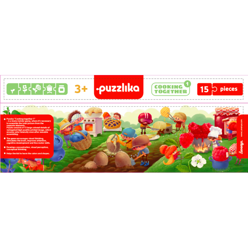 Дитячі пазли Puzzlika "Готуємо разом 1" 13951, 15 деталей