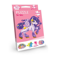 Детские развивающие пазлы "Puzzle For Kids" PFK-05-12, 2 картинки Единорожек(PFK-09)