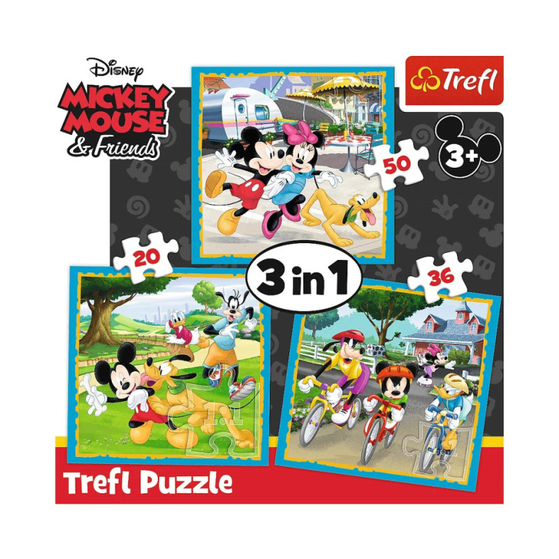 Дитячі пазли 3 в 1 Disney "Міккі Маус з друзями" Trefl 34846