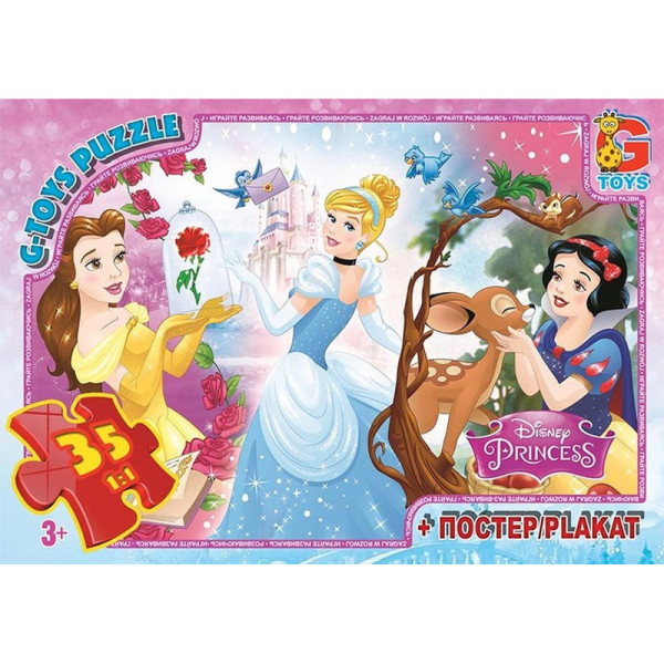 Детский пазл классический "Принцессы Дисней" PD83 плакат 35 элементов(PD83)