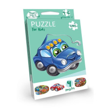 Детские развивающие пазлы "Puzzle For Kids" PFK-05-12, 2 картинки Машинка синяя(PFK-07)