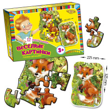 Детская настольная игра "Веселые картинки. Лисенок" MKM0335, 12 пазлов(MKM0335)