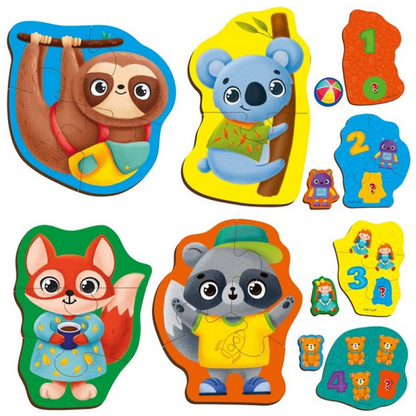 Дитячі розвивальні картонні пазли "Тварини. Іграшки" VT1722-27 з грою (VT1722-27)