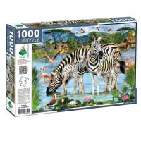 Пазл класичний "Зебри на водопої " 83545, 1000 елементів (83545)