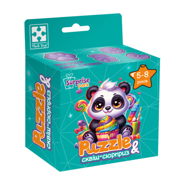 Дитячі пазли з сюрпризом "Панда" VT8030-08, 180 деталей (VT8030-08)