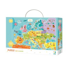 Дитячий пазл "Карта Європи" англійська версія DoDo 300124, 100 деталей