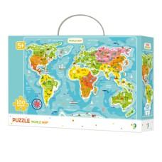Дитячий пазл "Карта Світу" англійська версія DoDo 300123, 100 деталей