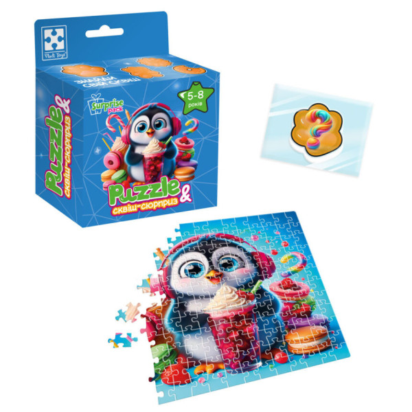 Детские пазлы с сюрпризом "Пингвинчик" VT8030-06, 180 деталей(VT8030-06)