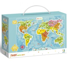Дитячий пазл "Карта Світу" DoDo 300110/100110, 100 елементів