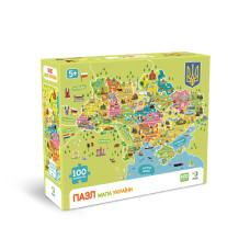 Пазлы классические "Карта Украины" 300706, 100 элементов(300706)