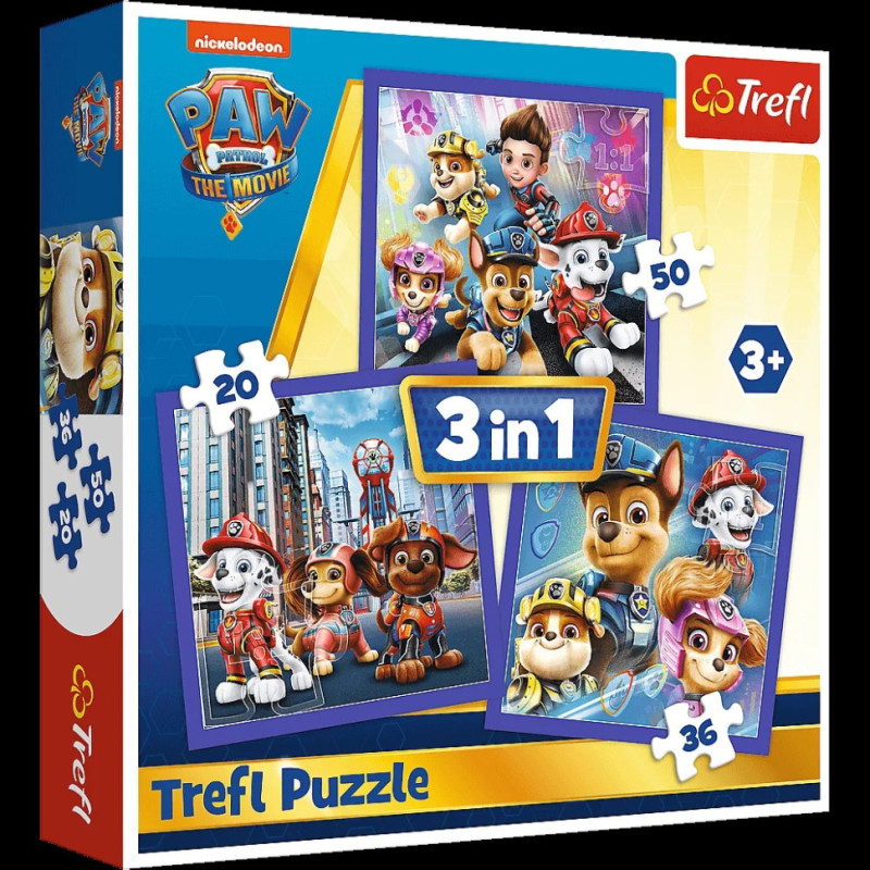Пазли Trefl 34861 3 в 1 Готові до порятунку /Nickelodeon: Щенячий патруль /