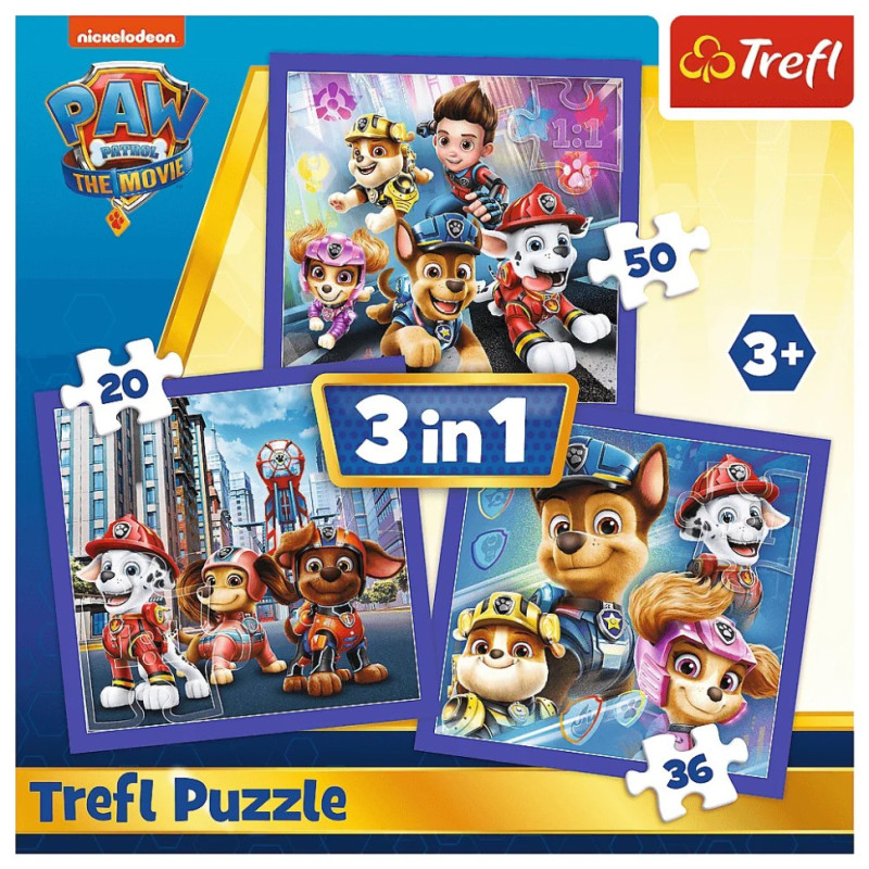Пазли Trefl 34861 3 в 1 Готові до порятунку /Nickelodeon: Щенячий патруль /