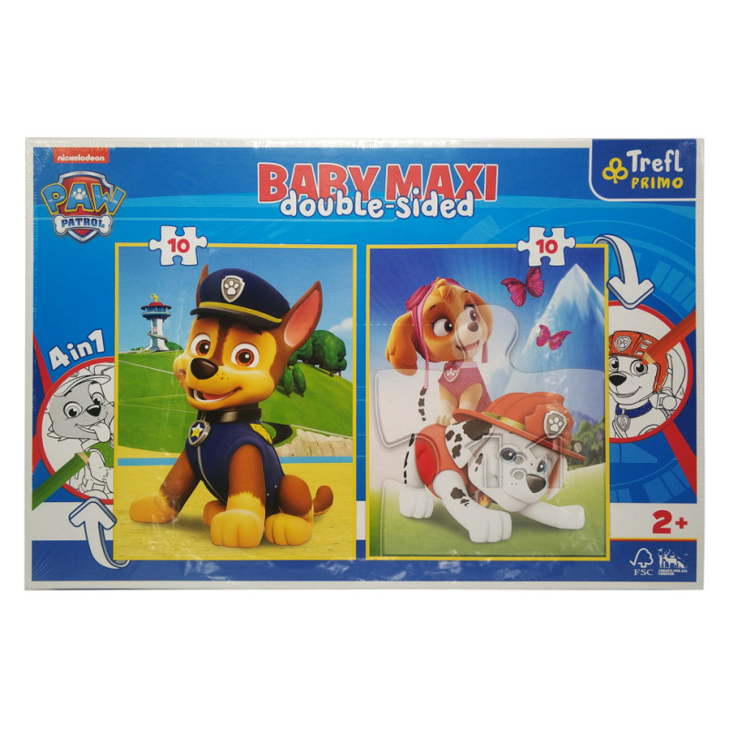 Пазлы + раскраска Trefl 43003 (BABY MAXI) - "Команда щенячьего патруля" / 10 + 10 элм