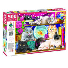 Дитячий пазл "Котики на полиці" 84849, 500 елементів (84849)