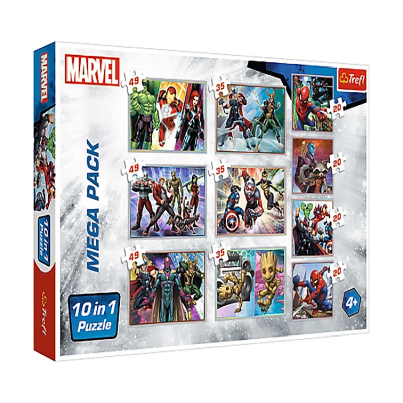 Пазли - (10в1) "Герої MARVEL" Trefl 90374, 332 елементи