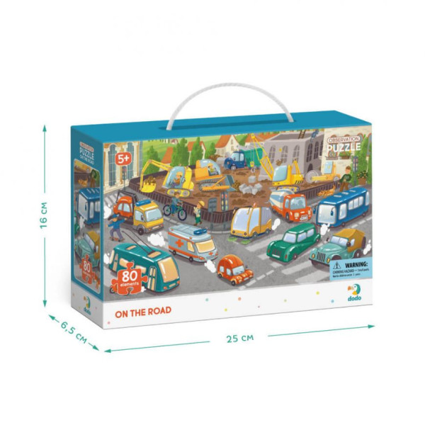 Дитячий пазл обсерваційний "Обережно на дорозі" DoDo 300370, 80 ел. (300370)