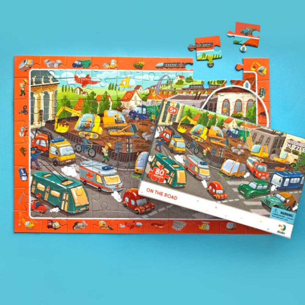 Дитячий пазл обсерваційний "Обережно на дорозі" DoDo 300370, 80 ел. (300370)