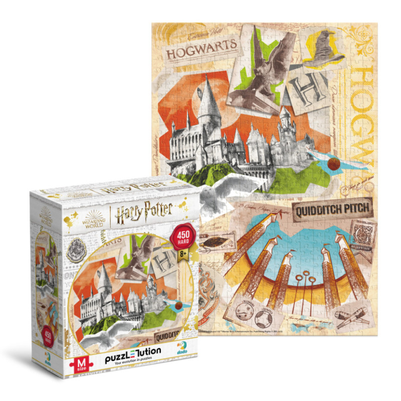Пазл класичний "Harry Potter. Школа Хогвартс та поле для Квідича" 200503, 450 елементів