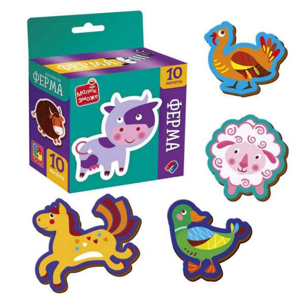 Дитячий набір магнітів "Ферма" VT3106-36, 10 магнітів (VT3106-36)