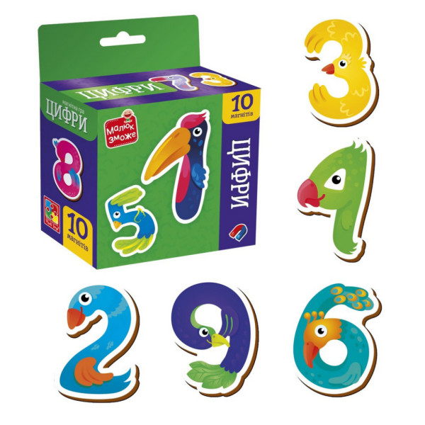 Дитячий набір магнітів "Цифри" VT3106-37, 10 магнітів (VT3106-37)