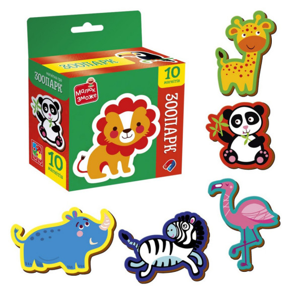 Дитячий набір магнітів "Зоопарк" VT3106-39, 10 магнітів (VT3106-39)
