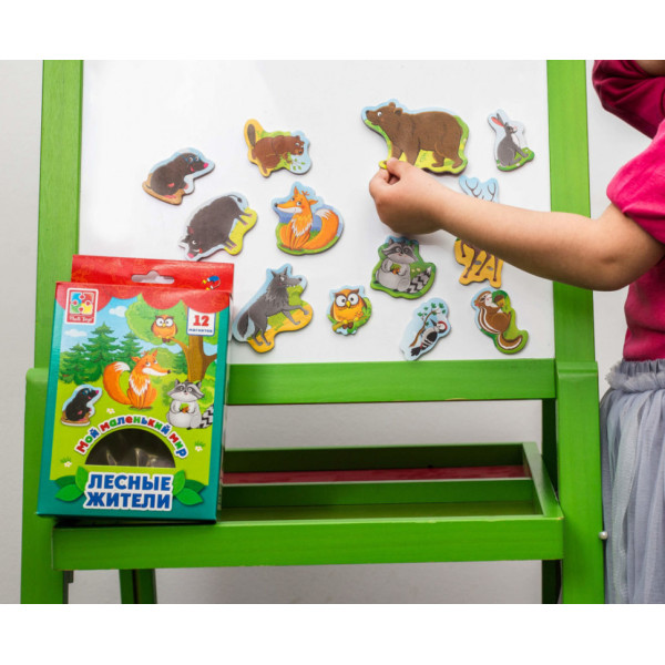 Набор магнитов для доски "Лесные жители" VT3106-06, 12 магнитов в наборе