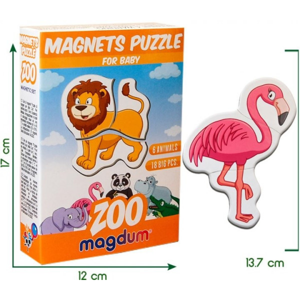 Магнітні пазли Magdum Зоо ML4031-18 EN (ML4031-18 EN)