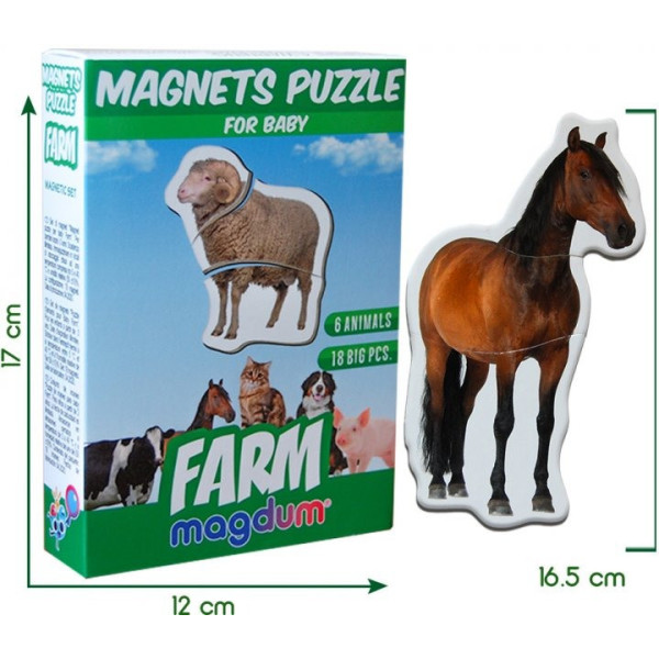 Магнитные пазлы Magdum  "Ферма" ML4031-19 EN