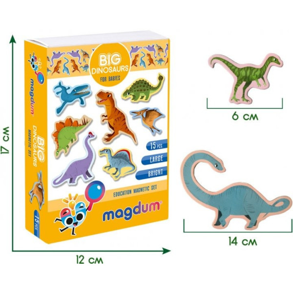 Набір магнітів Magdum "Великі Динозаври" ML4031-06 EN (ML4031-06 EN)
