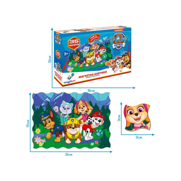 Детский набор магнитов Щенячий патруль "Мчимся на помощь" Magdum ML4034-33(ML4034-33)