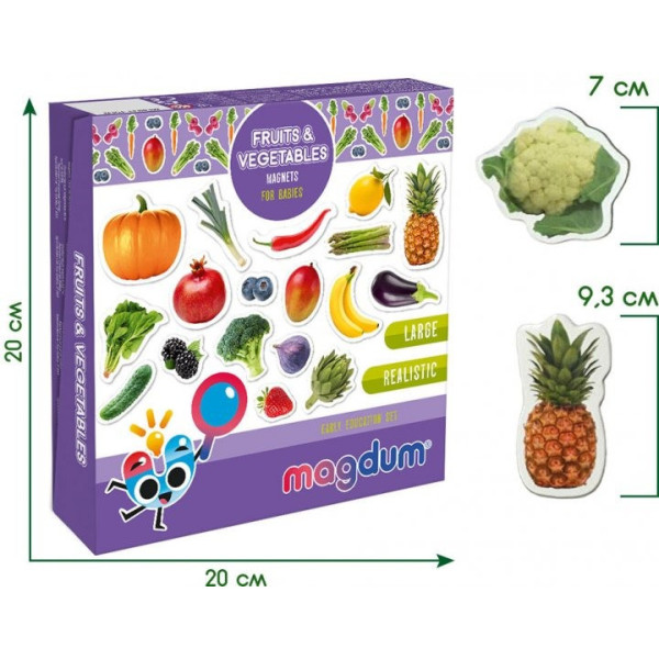 Набір магнітів Magdum "Фрукти і овочі" ML4031-15 EN (ML4031-15 EN)