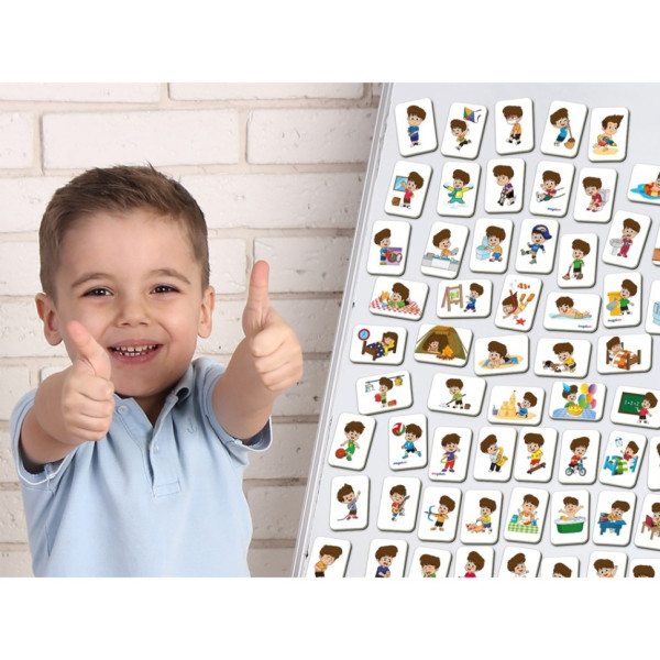 Дитячий розвиваючий набір магнітів "Розпорядок дня" ML4032-03, 72 магнітні фігурки (ML4032-03)