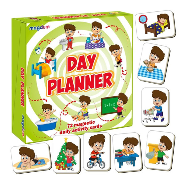 Дитячий розвиваючий набір магнітів "Розпорядок дня" ML4032-03, 72 магнітні фігурки (ML4032-03)