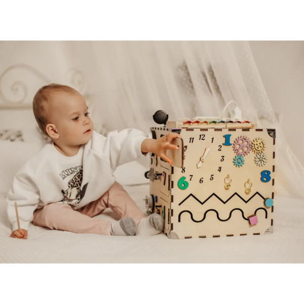 Розвиваюча іграшка Бізікуб Temple Group TG200126 30х30х30см Натуральний (TG200126)