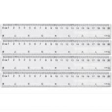 Линейка прозрачная Bambi 8820, пластиковая, 20 см(8820)