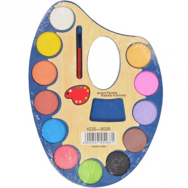 Акварель суха 12 кольорів "Палітра" пластик 8026SP 22*15см