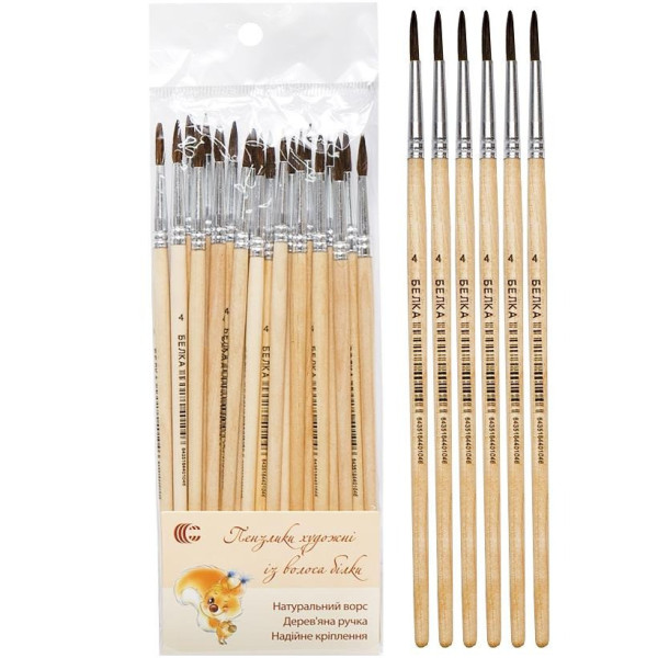 Пензлик художній "Білка №4" 89595, 1 Шт (89595)