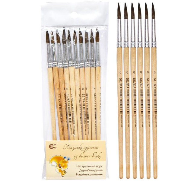 Пензлик художній "Білка №6" 89597, 1 Шт (89597)