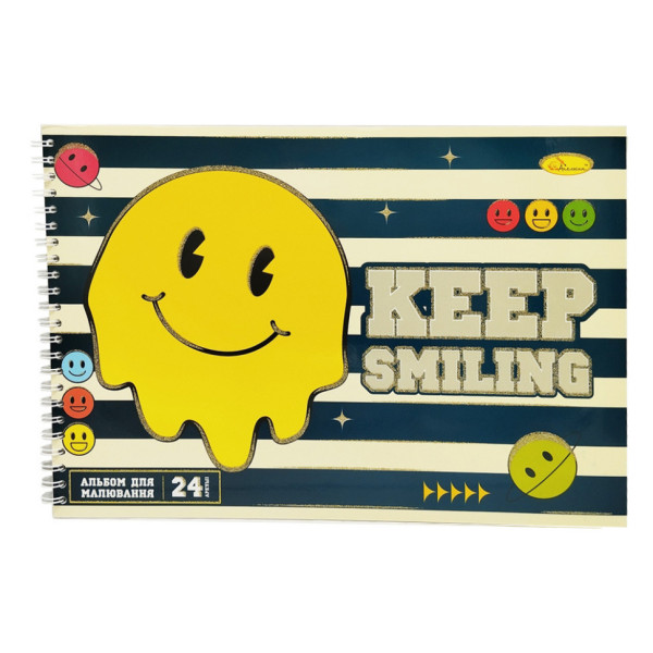 Альбом для малювання A4 АП-0306-5, 24 аркуші, пружина збоку (АП-0306-5)