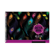 Скетчбук BLACK СББ-А5-24 А5, 24 листа Feathers(СББ-А5-24-2)