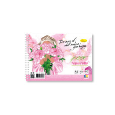 Скетчбук акварельний "Дівчина з квітами" А5 АП-0204-2, 20 аркушів (АП-0204-2)