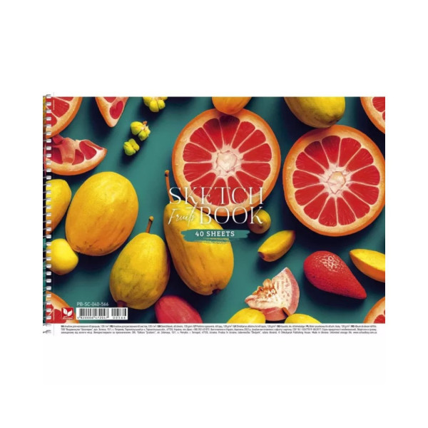 Альбом для малювання Фрукти PB-SC-040-566-1 спіраль, 40 аркушів