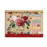 Скетчбук "Крафт" СБК-А4-32 А4, 32 аркуша Floral (СБК-А4-32-2)